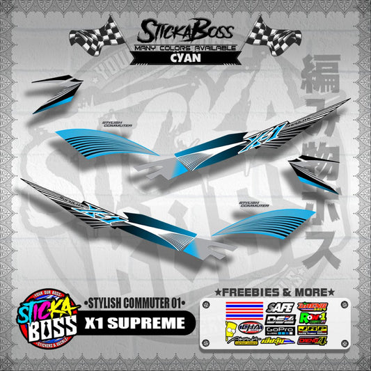 X1 SUPREME DECALS ( STYLISH COMMUTER 01 )【WITH FREEBIES】
