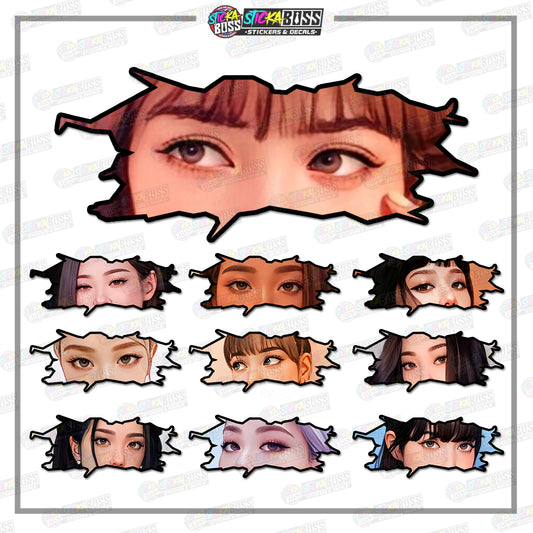 KPOP- BLACKPINK | CRACK PEEKERS  ( ANIME VINYL STICKER DECALS )【Stickaboss】