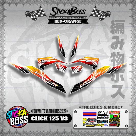 CLICK 125 V3 DECALS ( FOR WHITE VARIO LINES 2024 )【WITH FREEBIES】