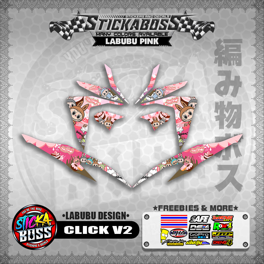 CLICK V2 STICKER DECALS (LABUBU DESIGN)【WITH FREEBIES】