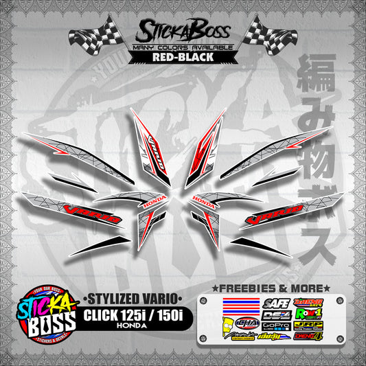 CLICK 125i / 150i V2 DECALS ( STYLIZED VARIO )【WITH FREEBIES】