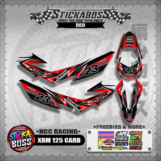 XRM 125 CARB STICKER FULL DECALS ( HCC RACING )【WITH FREEBIES】