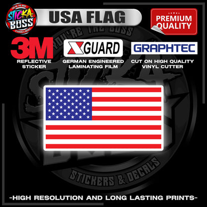 USA FLAG | 3M REFLECTIVE STICKER | PREMIUM LAMINATED【PREMIUM QUALITY】