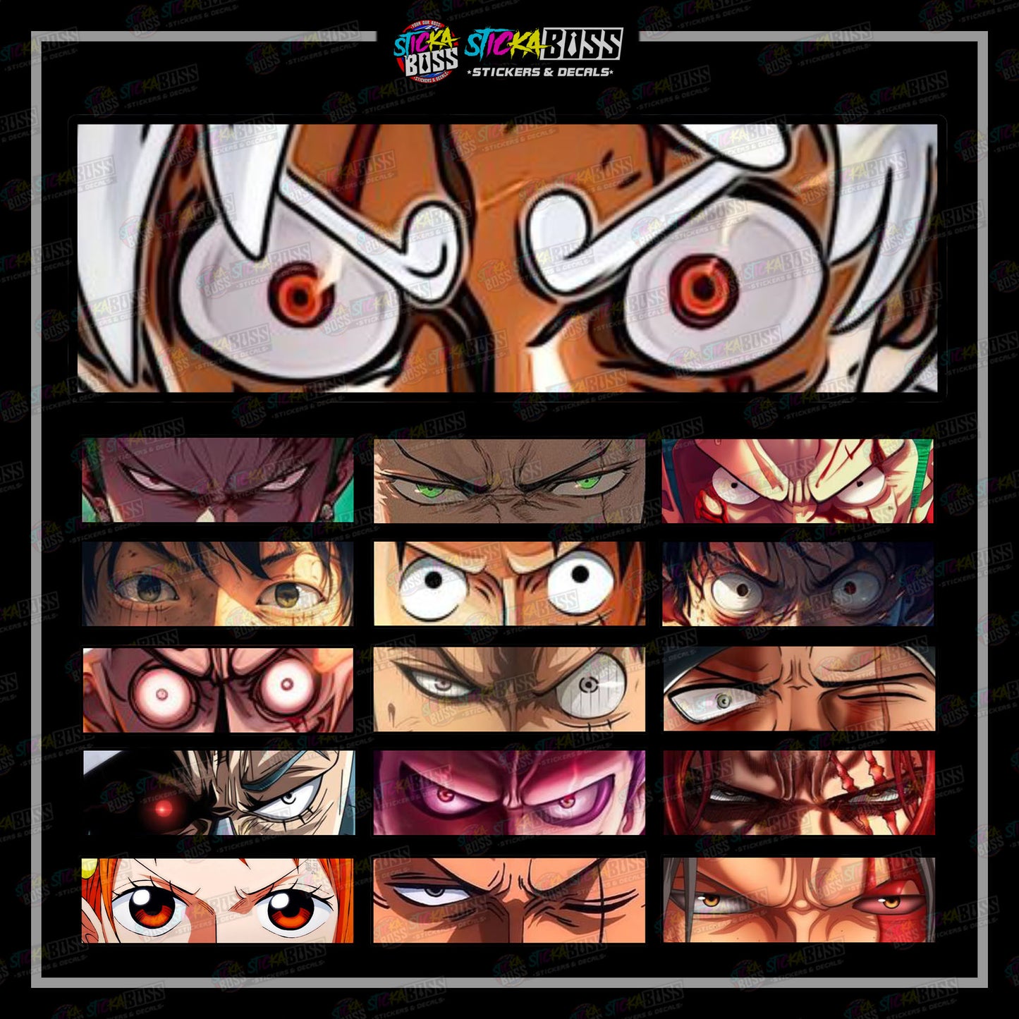 ONE PIECE PART 1 | ANIME  EYE SLAP STICKER【VINYL PRINTED】( LAMINATED / WATERPROOF )