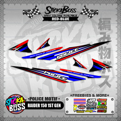 RAIDER 150 1ST GEN DECALS ( POLICE MOTIF )【WITH FREEBIES】