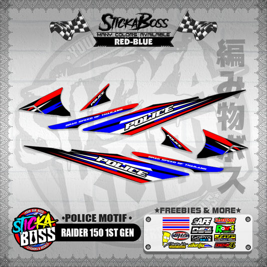 RAIDER 150 1ST GEN DECALS ( POLICE MOTIF )【WITH FREEBIES】