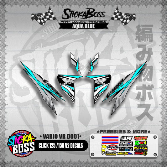 CLICK 125 / 150 V2 DECALS ( VARIO VR D001 )【WITH FREEBIES】