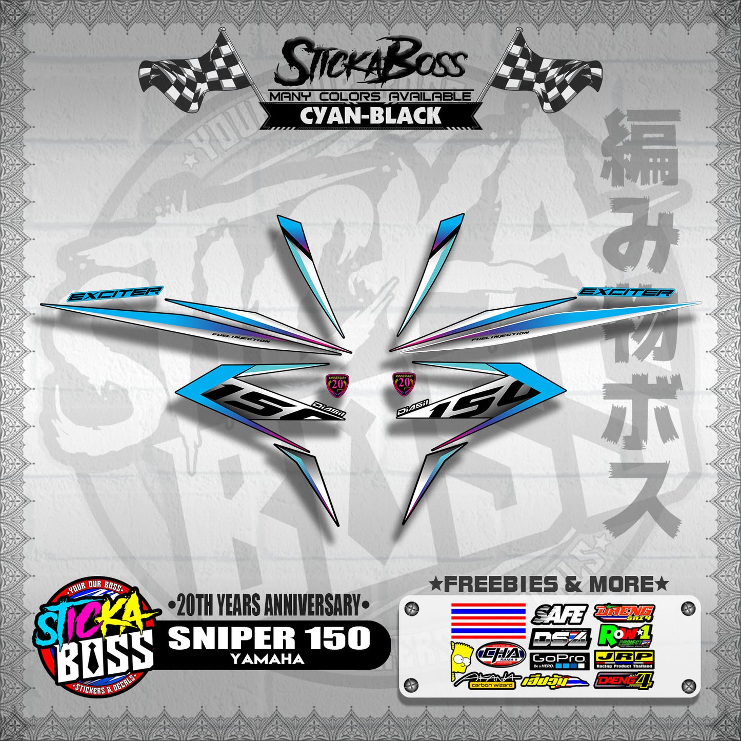 SNIPER 150 DECALS ( 20TH YEARS ANNIVERSARY )【WITH FREEBIES】