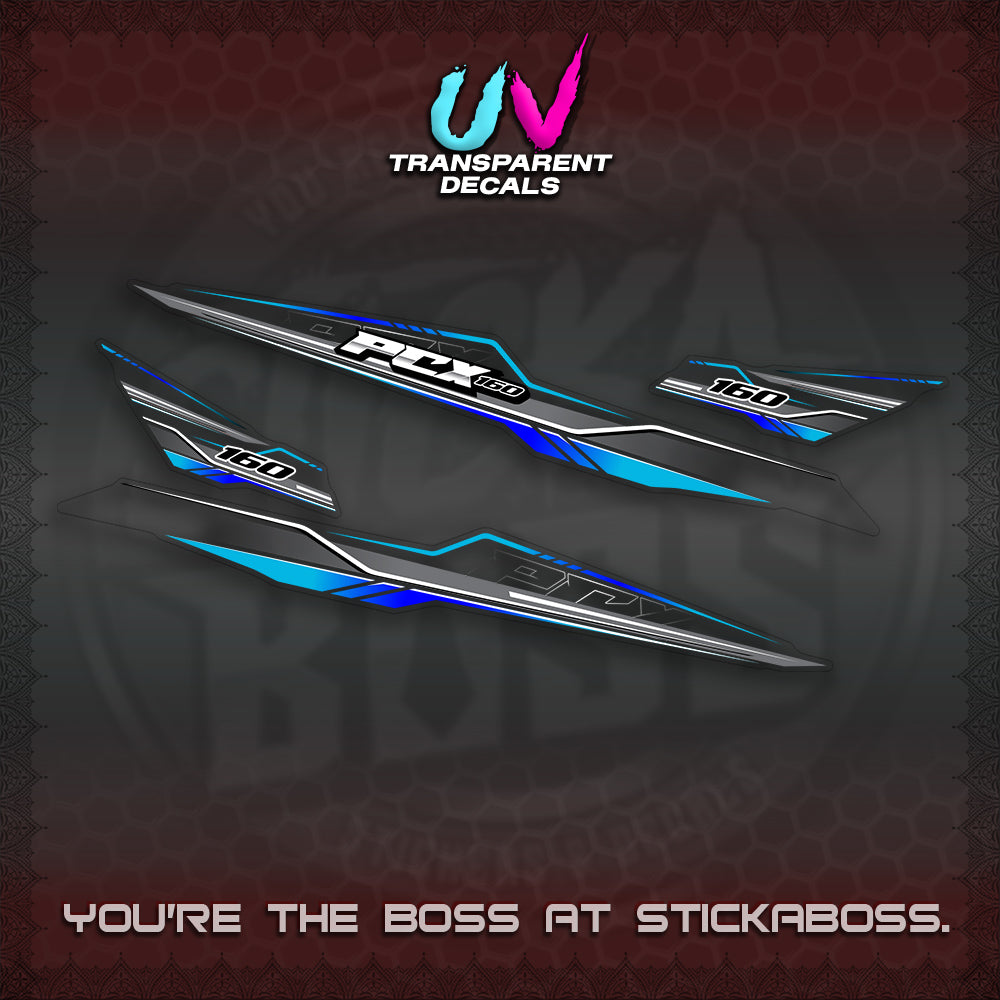 PCX 155 160 UV TRANSPARENT INDO DECALS (P007 NEW DESIGN)STICKER DECALS By STICKABOSS