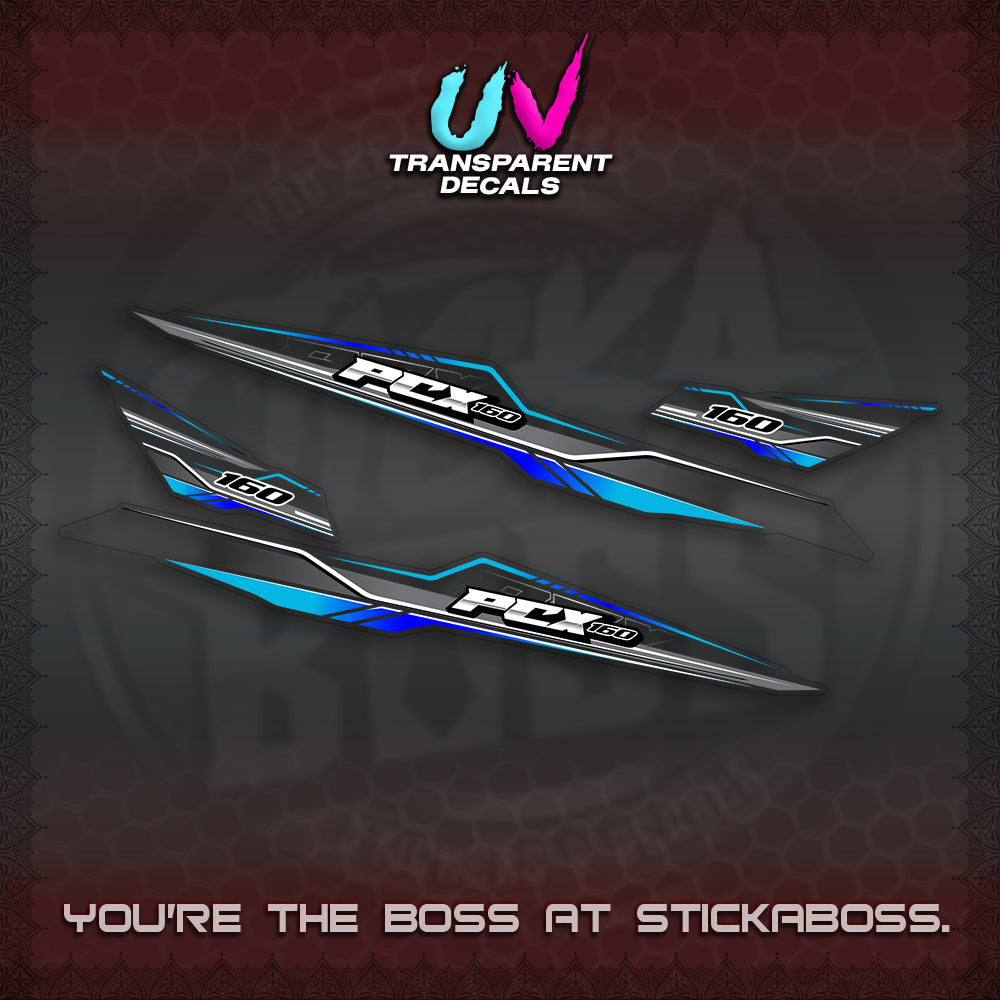 PCX 155 160 UV TRANSPARENT INDO DECALS (P007 NEW DESIGN)STICKER DECALS By STICKABOSS