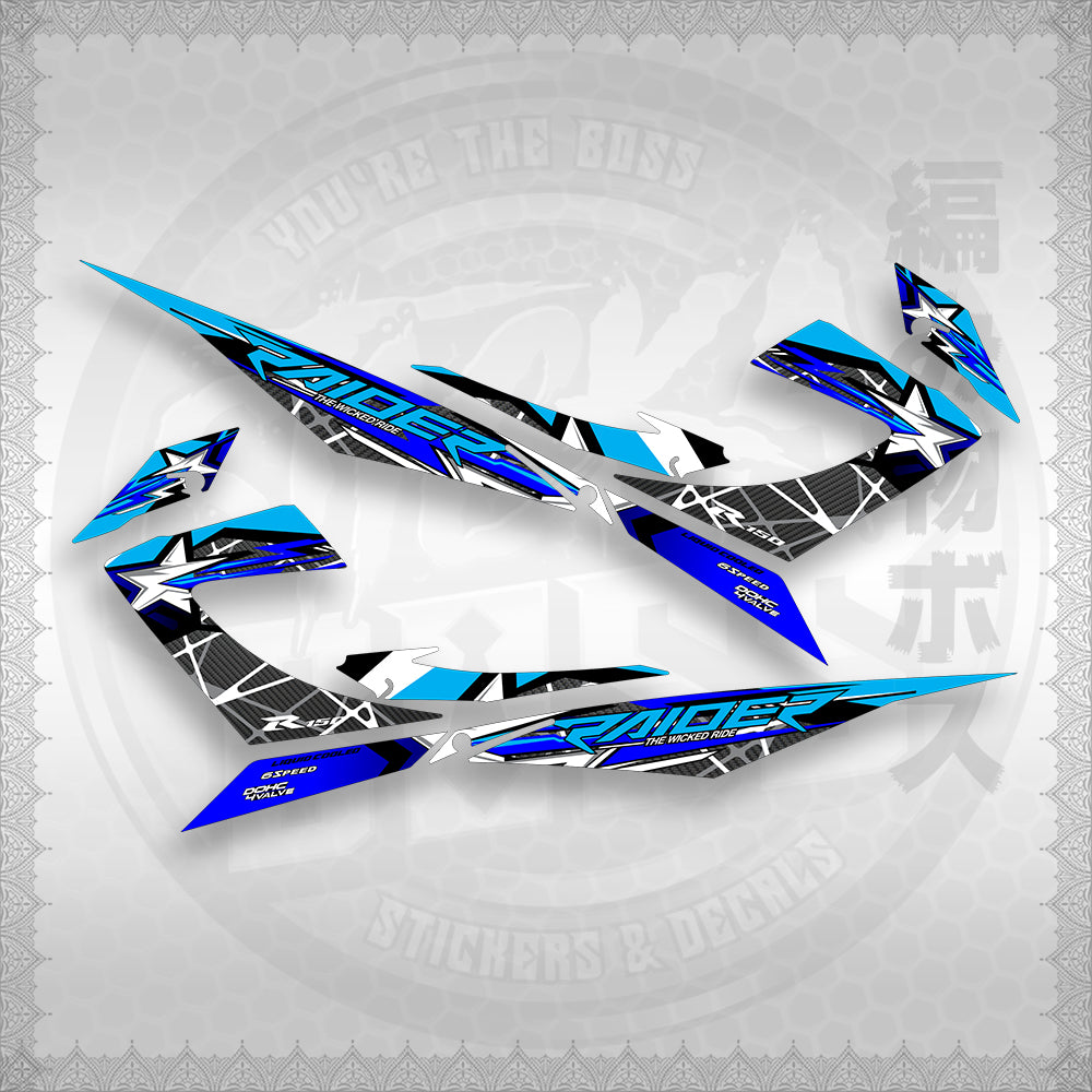 STICKER DECALS for RAIDER 150 REBORN CARB (RRCTHMATH04) By STICKABOSS (SOFIE LAMINATED WATERPROOF)