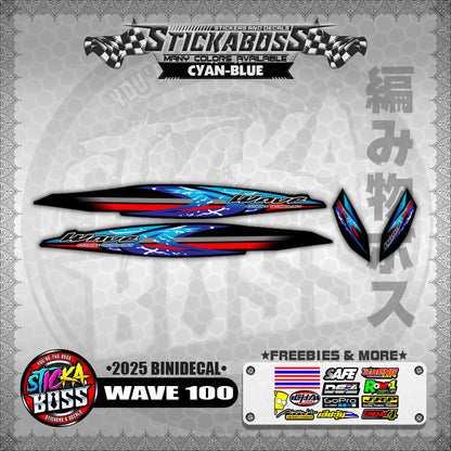WAVE 100 STICKER DECALS ( 2025 BINIDECAL )【WITH FREEBIES】