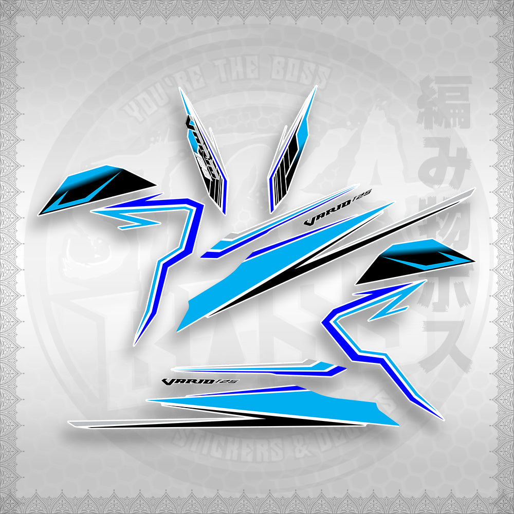 STICKER DECALS for CLICK 125 V3 (CV3VAVRDEFOWH) By STICKABOSS (SOFIE LAMINATED WATERPROOF)