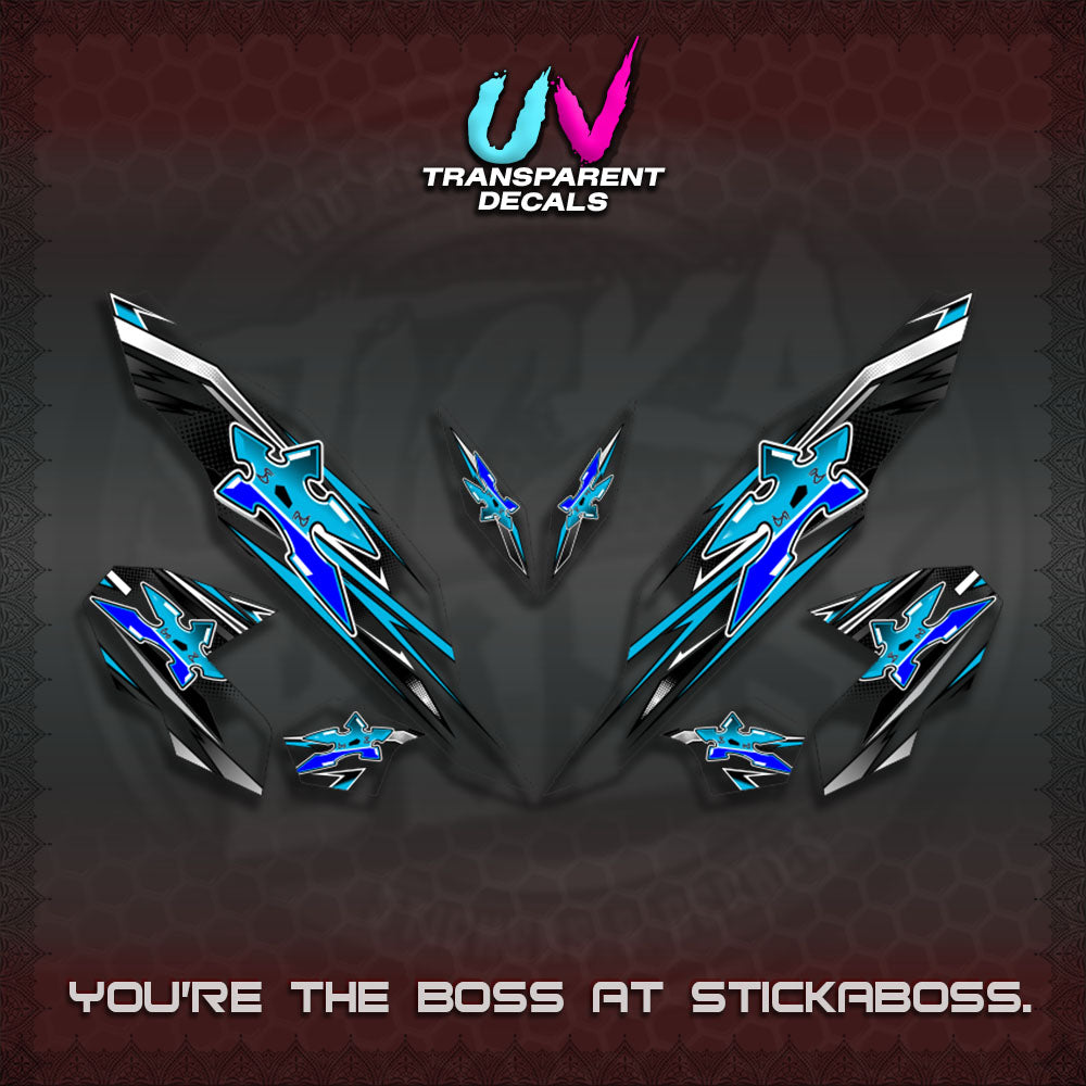 【PREMIUM UV PRINT】TRANSPARENT CLICK V3 DECALS (2026 STAR LED DESIGN) STICKER DECALS By STICKABOSS