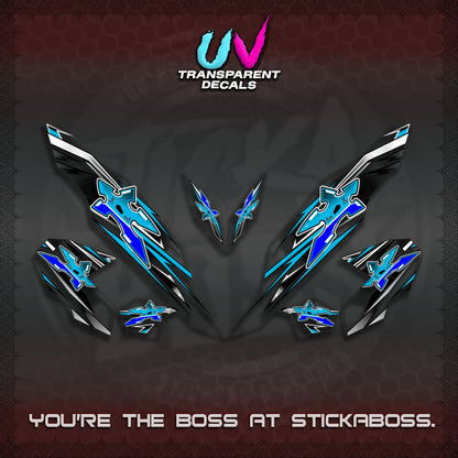 【PREMIUM UV PRINT】TRANSPARENT CLICK V3 DECALS (2026 STAR LED DESIGN) STICKER DECALS By STICKABOSS