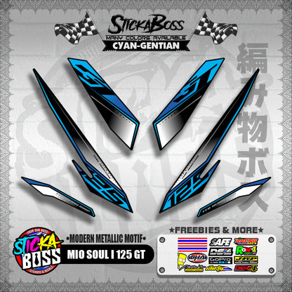 MIO SOUL I 125 GT DECALS ( MODERN METALLIC MOTIF )【WITH FREEBIES】