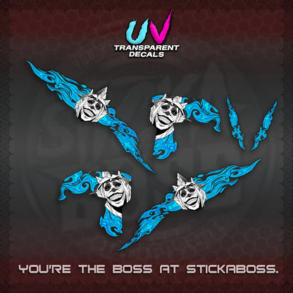 CLICK V3 UV TRANSPARENT DECALS (SOLO STATUE OF GOD DESIGN)STICKER DECALS By STICKABOSS