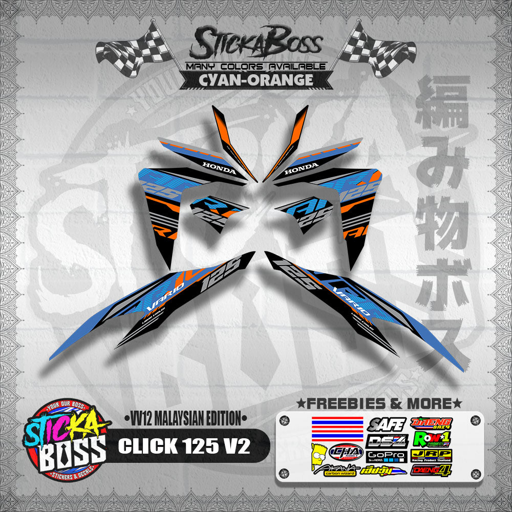 CLICK 125 V2 DECALS ( VV12 MALAYSIAN EDITION ) 【WITH FREEBIES】