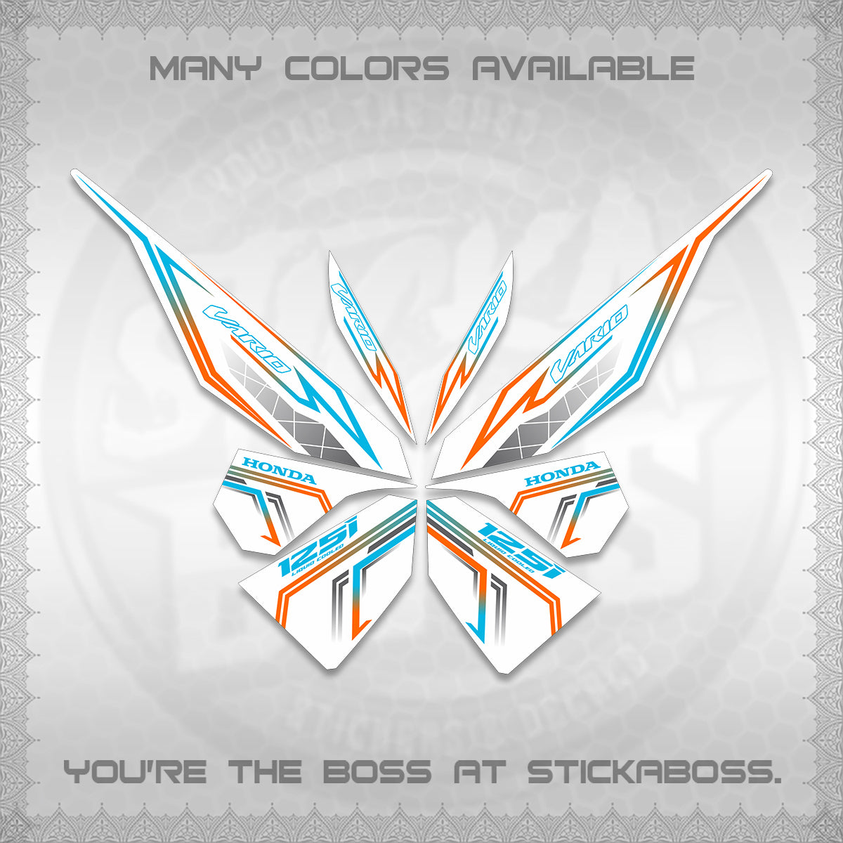 CLICK V1 VARIO DECALS FOR WHITE (2 TONE STRIPES 2026) STICKER DECALS By STICKABOSS