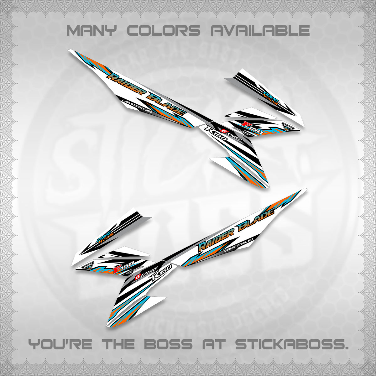 RAIDER BLADE 150 FOR WHITE DECAL(2026 NEW SHARP)STICKER DECALS By STICKABOSS