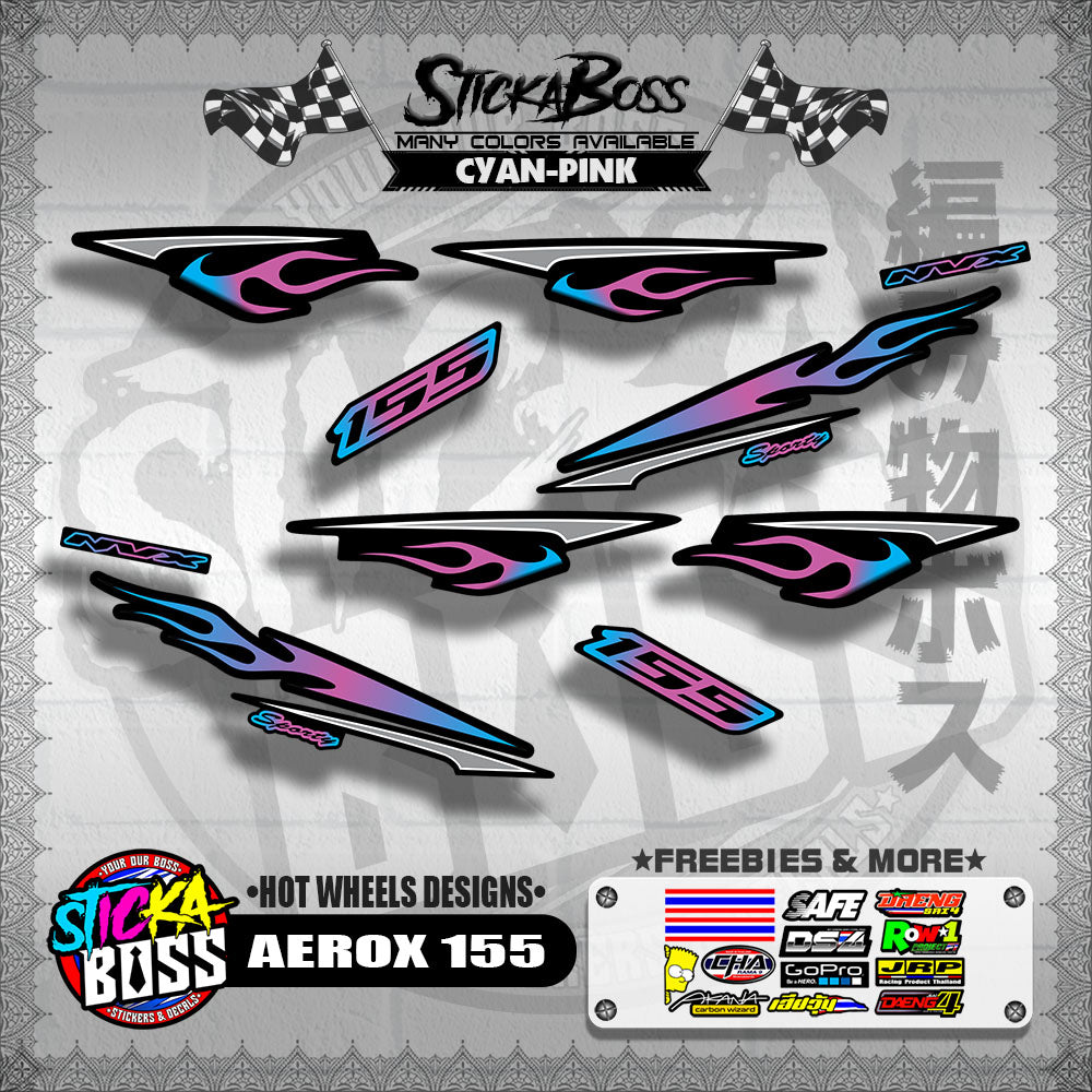 AEROX 155 DECALS ( HOT WHEELS DESIGNS )【WITH FREEBIES】