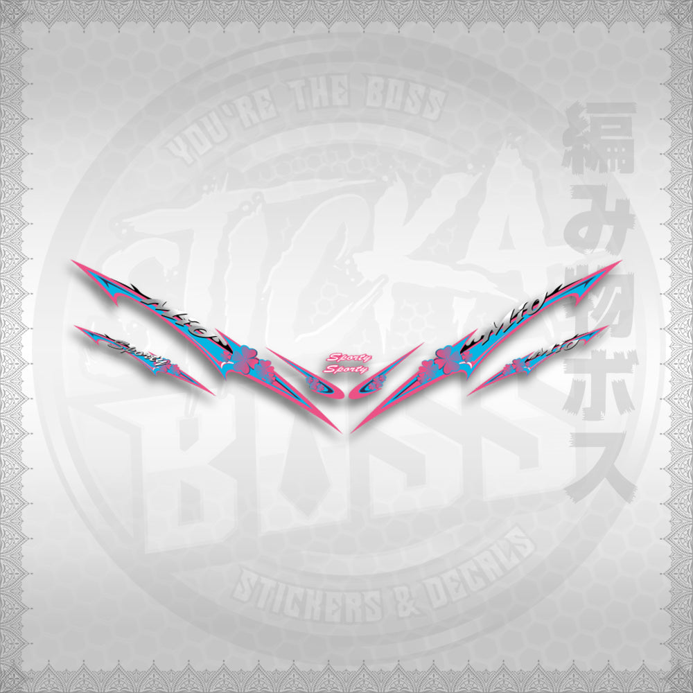 STICKER DECALS for MIO SPORT / MIO 1 (MSPSHEDCL) By STICKABOSS (SOFIE LAMINATED WATERPROOF)