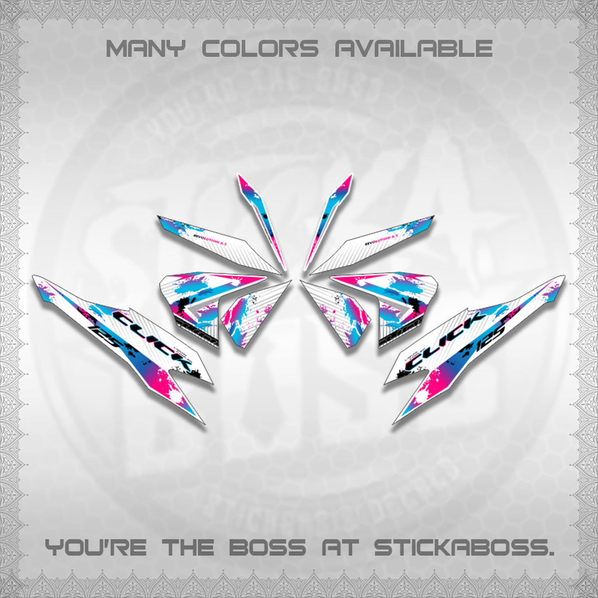 CLICK V2 MALAY FOR WHITE DECALS (HITAM STRIPING 03 MOTIF)STICKER DECALS By STICKABOSS