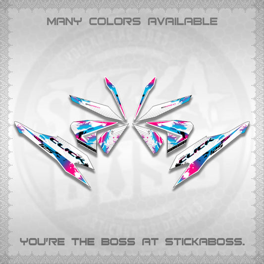 CLICK V2 MALAY FOR WHITE DECALS (HITAM STRIPING 03 MOTIF)STICKER DECALS By STICKABOSS
