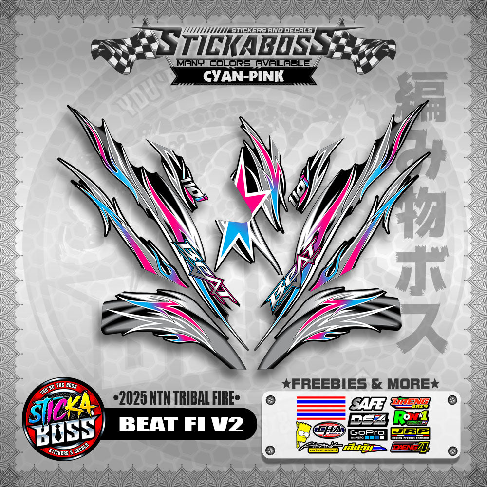 BEAT FI V2 STICKER DECALS ( 2025 NTN TRIBAL FIRE )【WITH FREEBIES】