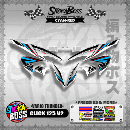 CLICK 125 V2 DECALS ( VARIO THUNDER )【WITH FREEBIES】