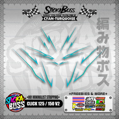 CLICK 125 / 150 V2 DECALS ( 001 MINIMALIST STRIPPING )【WITH FREEBIES】