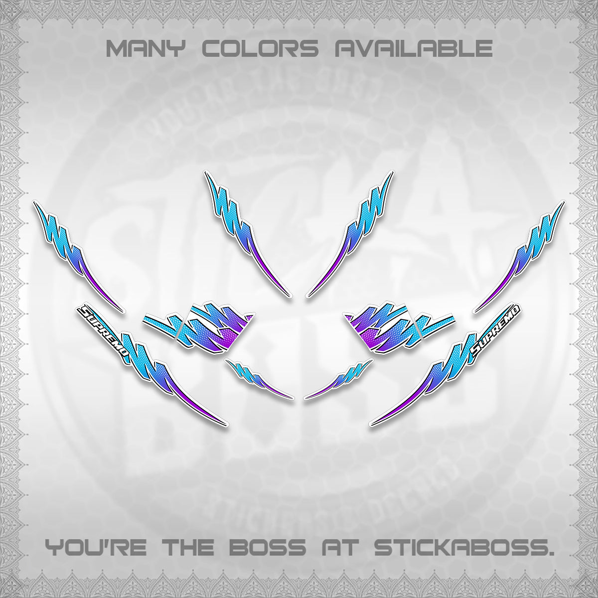 AEROX V2 FOR WHITE STRIPING DECALS (2 TONE PUTRA VIRDIAN)STICKER DECALS BY STICKABOSS