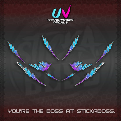 AEROX V2 UV TRANSPARENT STRIPING DECALS (2 TONE PUTRA VIRDIAN)STICKER DECALS By STICKABOSS (Copy)