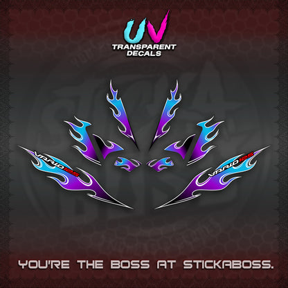 CLICK 125 V4 UV TRANSPARENT VARIO DECALS (MOTIF FLAME 2)STICKER DECALS By STICKABOSS