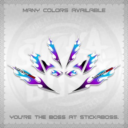 CLICK 125 V4 FOR WHITE VARIO DECALS (2026 MOTIF FLAME 2 TONE)STICKER DECALS By STICKABOSS