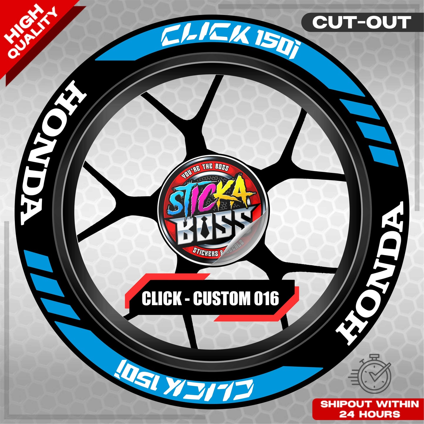 CLICK 150 MAG STICKER SET ( 2 MAGS ) - CUSTOM 016 | VINYL WATERPROOF CUT-OUT DECALS