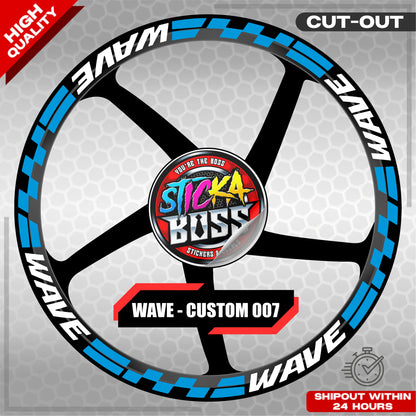 WAVE 110 / 125 MAG STICKER SET ( 2 MAGS ) - CUSTOM 007 | VINYL WATERPROOF CUT-OUT DECALS