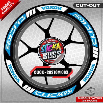 CLICK 125 MAGS STICKER SET  ( 2 MAGS ) - CUSTOM 003 | VINYL WATERPROOF CUT-OUT DECALS