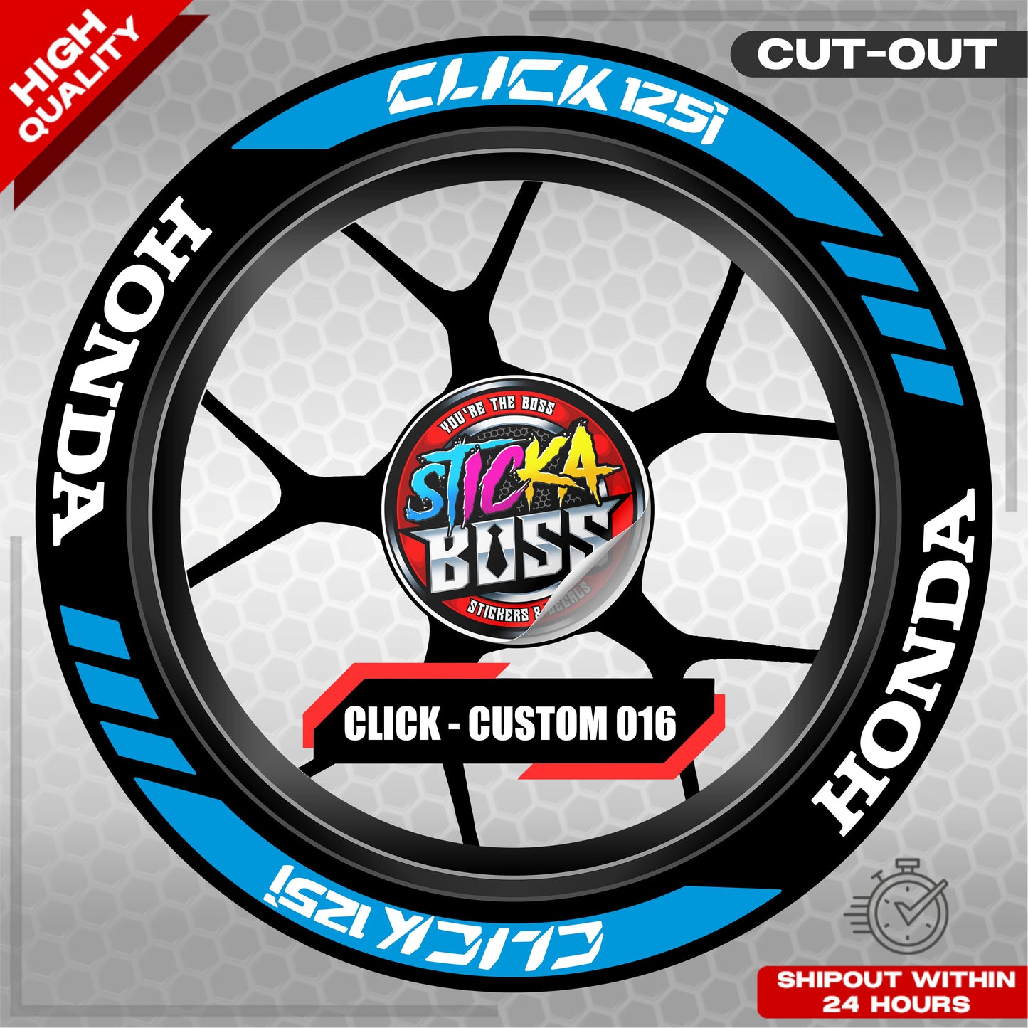 CLICK 125 MAG STICKER SET ( 2 MAGS ) - CUSTOM 016 | VINYL WATERPROOF CUT-OUT DECALS