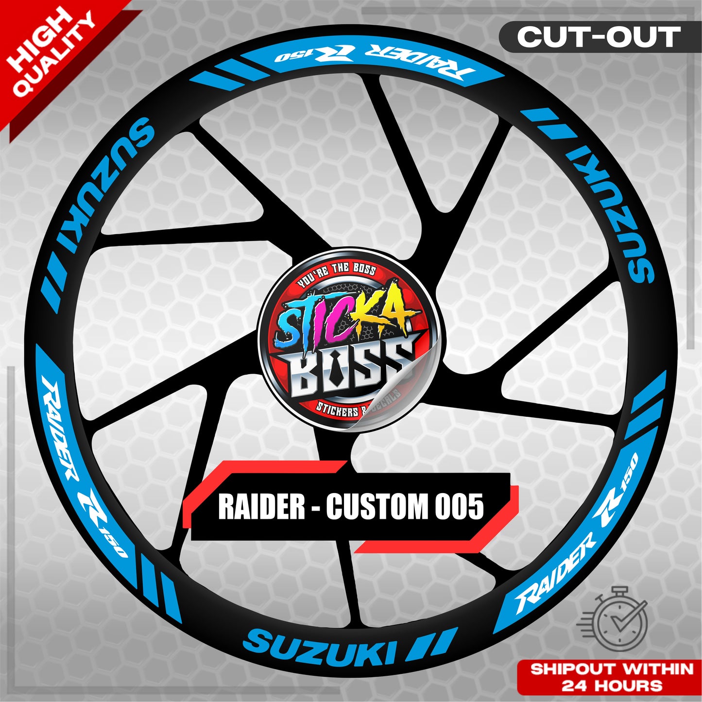 RAIDER R150 MAGS STICKER SET ( 2 MAGS ) - CUSTOM 005 | VINYL WATERPROOF CUT-OUT DECALS