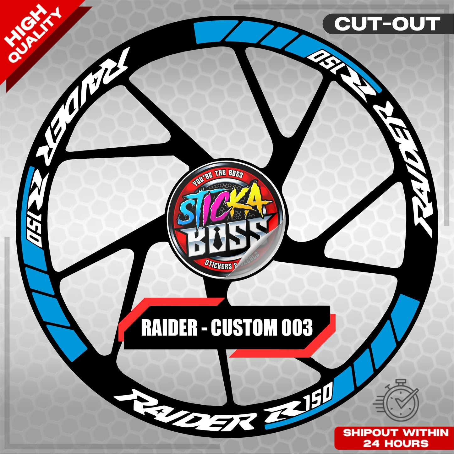 RAIDER R150 MAG STICKER SET ( 2 MAGS ) - CUSTOM 003 | VINYL WATERPROOF CUT-OUT DECALS