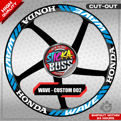 WAVE 110 / 125 MAG STICKER SET ( 2 MAGS ) - CUSTOM 002 | VINYL WATERPROOF CUT-OUT DECALS