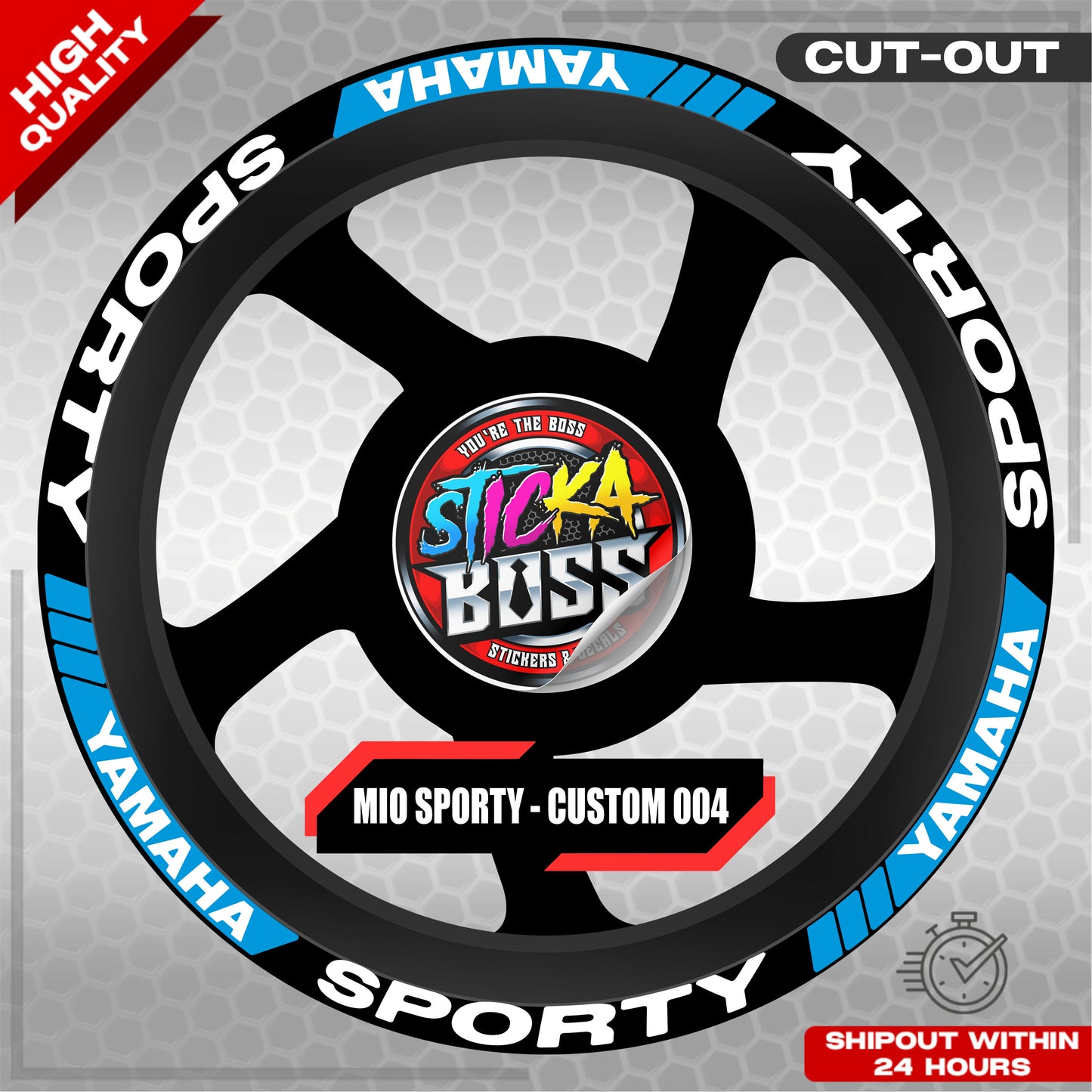 MIO SPORTY MAG STICKER SET ( 2 MAGS ) - CUSTOM 004 | VINYL WATERPROOF CUT-OUT DECALS