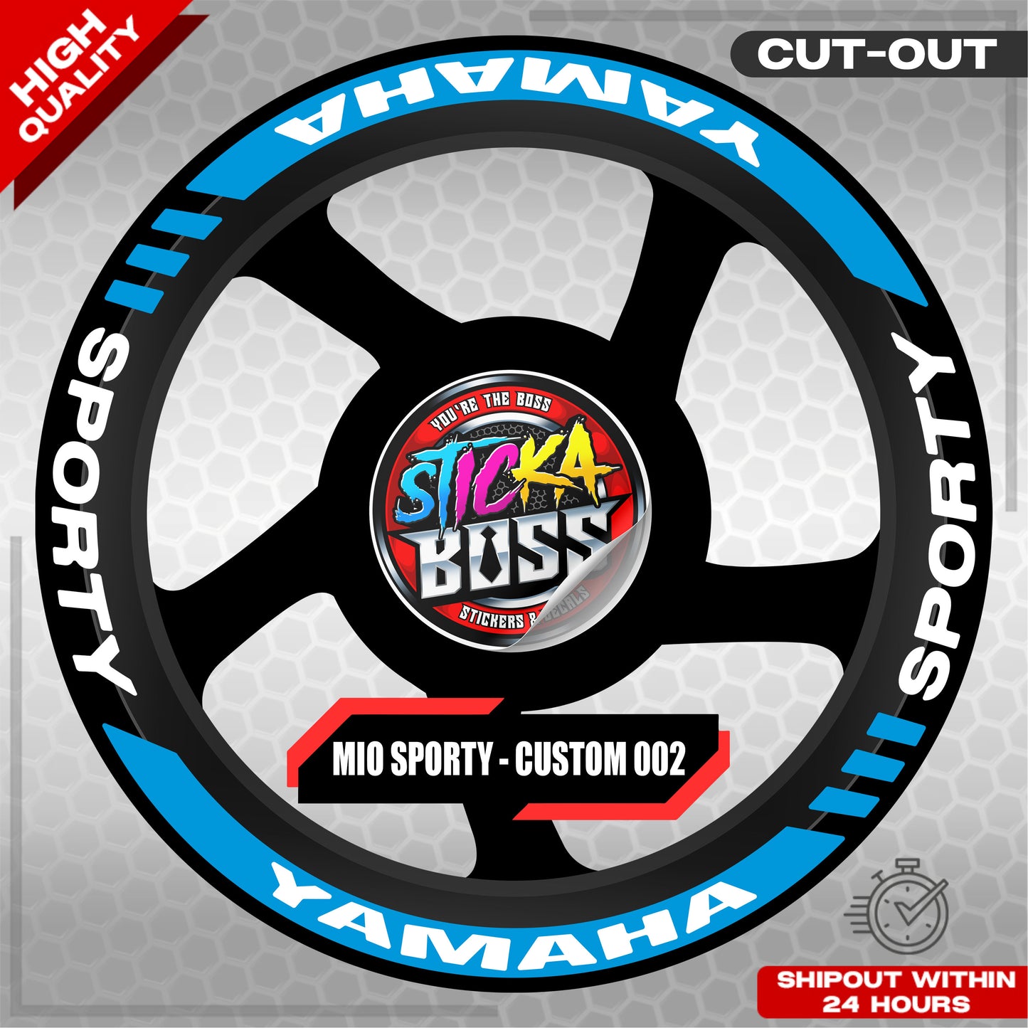 MIO SPORTY MAG STICKER SET ( 2 MAGS ) - CUSTOM 002 | VINYL WATERPROOF CUT-OUT DECALS
