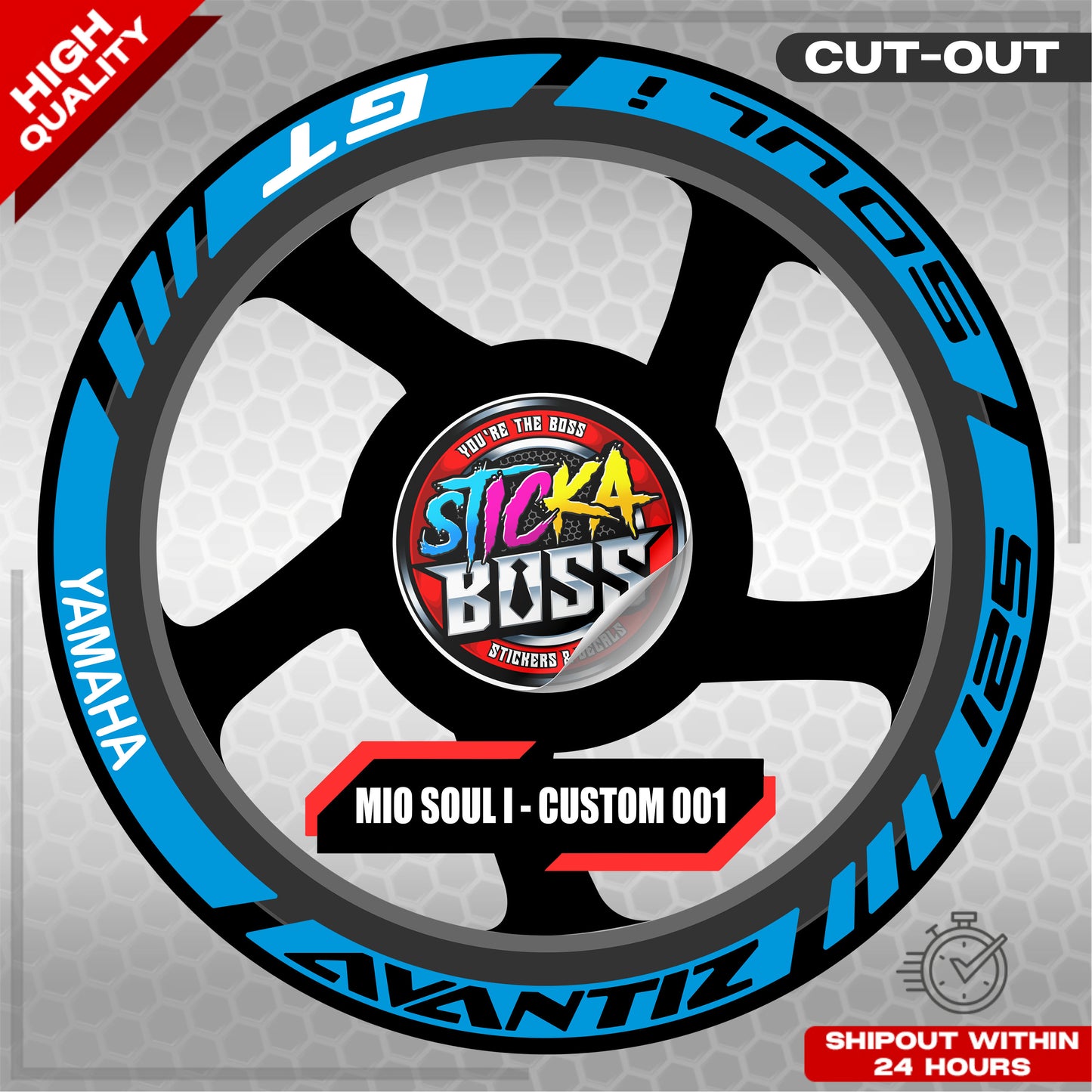 MIO SOUL I 125 MAGS STICKER SET  ( 2 MAGS ) - CUSTOM 001 | VINYL WATERPROOF CUT-OUT DECALS