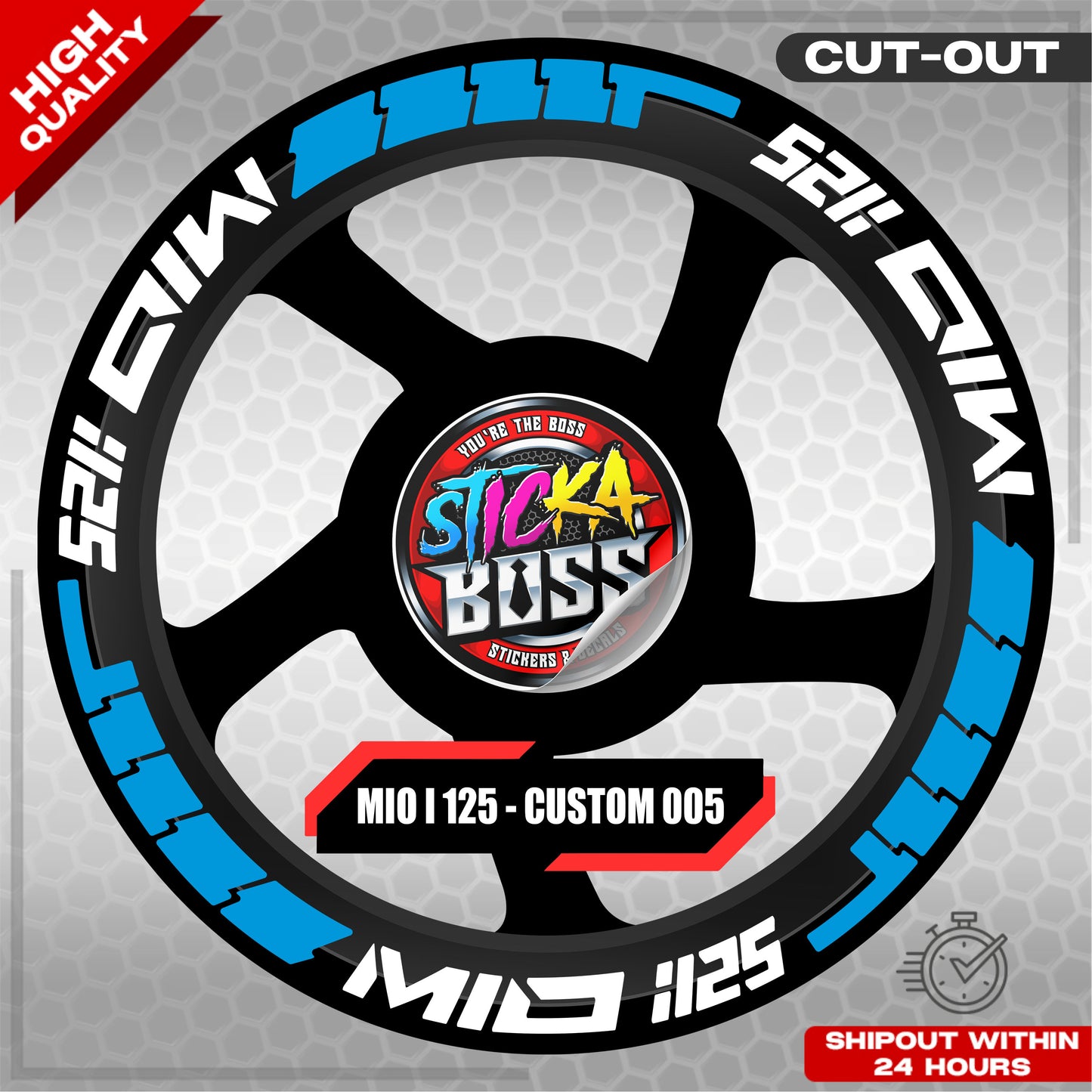MIO I 125 MAG STICKER SET  ( 2 MAGS ) - CUSTOM 005 | VINYL WATERPROOF CUT-OUT DECALS