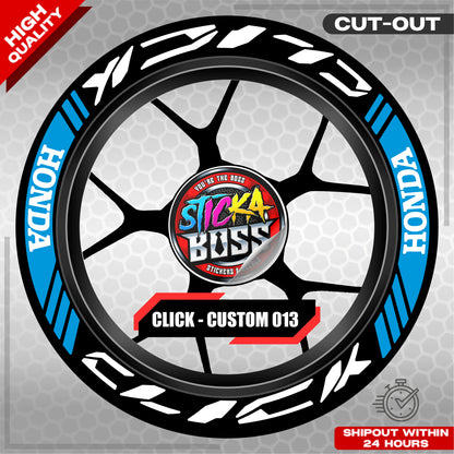 CLICK 125 / 150 / 160 MAG STICKER SET  ( 2 MAGS ) - CUSTOM 013 | VINYL WATERPROOF CUT-OUT DECALS