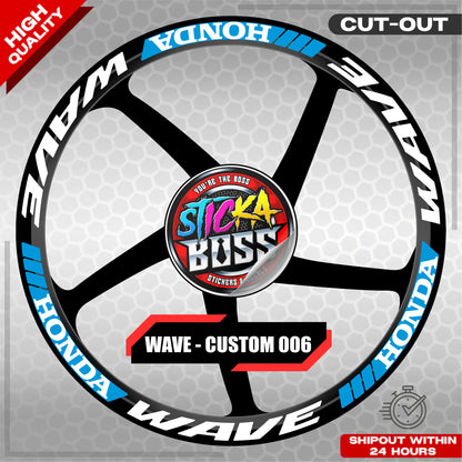 WAVE 110 / 125 MAG STICKER SET ( 2 MAGS ) - CUSTOM 006 | VINYL WATERPROOF CUT-OUT DECALS