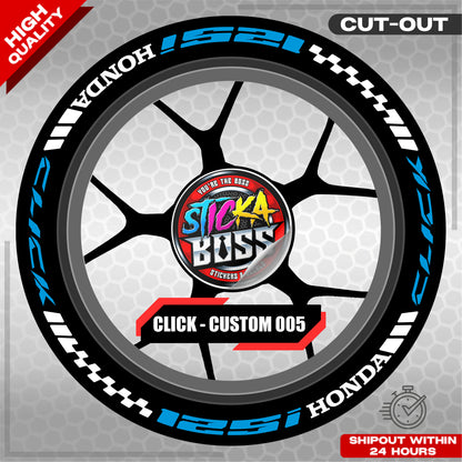 CLICK 125 / 150 / 160 MAGS STICKER SET  ( 2 MAGS ) - CUSTOM 005 | VINYL WATERPROOF CUT-OUT DECALS