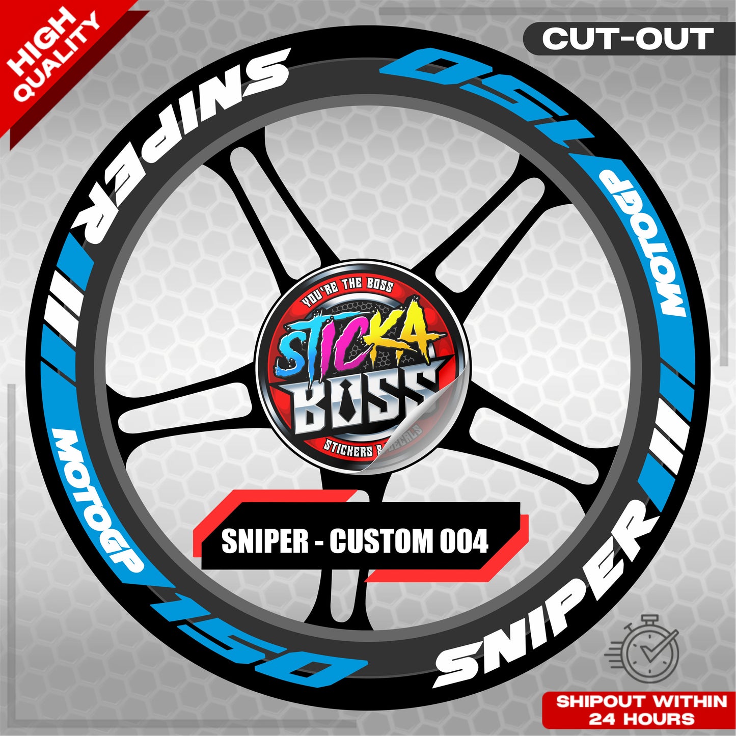 SNIPER 150 / 155 MAGS STICKER SET  ( 2 MAGS ) - CUSTOM 004 | VINYL WATERPROOF CUT-OUT DECALS